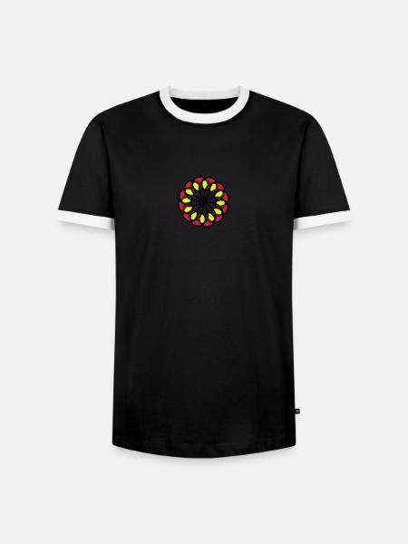 mandala - Männer Kontrast-T-Shirt - Schwarz/Weiß