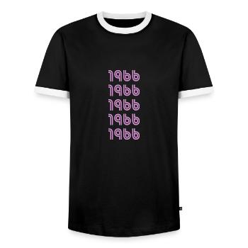 Modèle 1966 - T-shirt contrasté Homme - noir/blanc - Devant - AI Model Female 172 light (172cm) & AI Model Male 178 light (178cm)