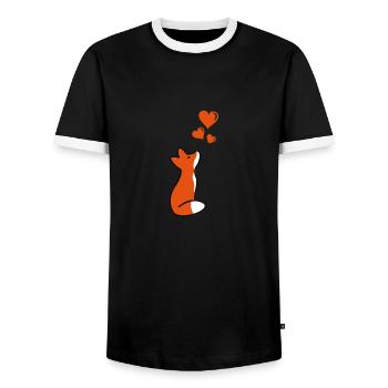amour de renard - T-shirt contrasté Homme - noir/blanc - Devant - AI Model Female 172 light (172cm) & AI Model Male 178 light (178cm)