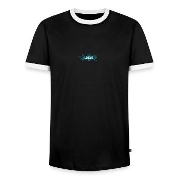 2025 - Männer Kontrast-T-Shirt - Schwarz/Weiß - Vorne - AI Model Female 172 light (172cm) & AI Model Male 178 light (178cm)