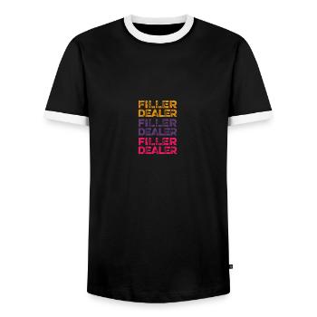 Filler Dealer Lip Filler Funny Aesthetics Sweat - Men's Ringer Shirt - black/white - Front - AI Model Female 172 light (172cm) & AI Model Male 178 light (178cm)