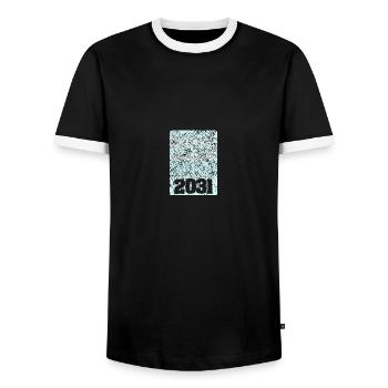 Numéro 2031 - T-shirt contrasté Homme - noir/blanc - Devant - AI Model Female 172 light (172cm) & AI Model Male 178 light (178cm)