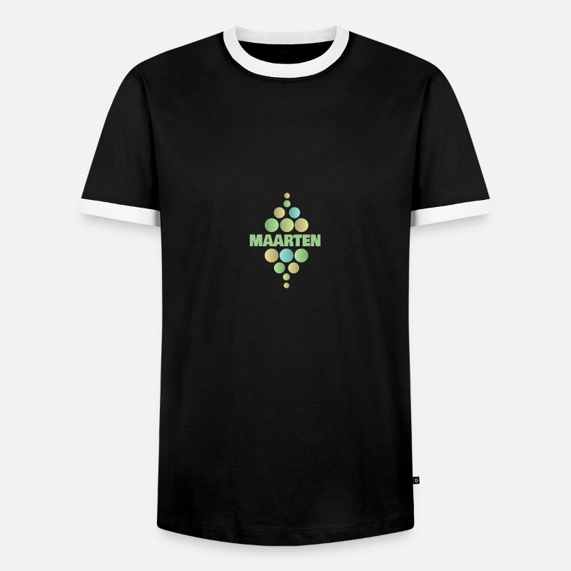 First name Maarten - Men's Ringer Shirt - black/white