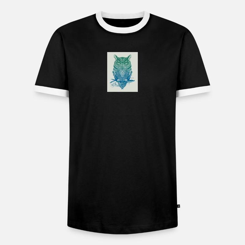 GoVoR_EULE - Männer Kontrast-T-Shirt - Schwarz/Weiß