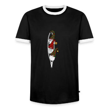 drei Wichtel Feiertage Weihnachten - Männer Kontrast-T-Shirt - Schwarz/Weiß - Vorne - AI Model Female 172 light (172cm) & AI Model Male 178 light (178cm)