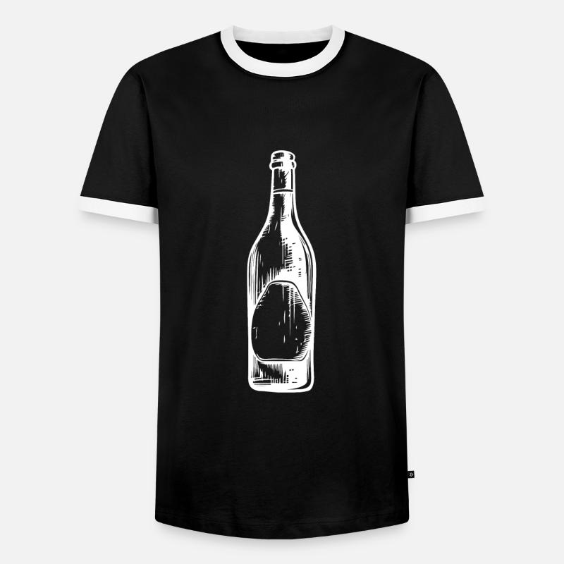 Bierflasche Bier - Männer Kontrast-T-Shirt - Schwarz/Weiß