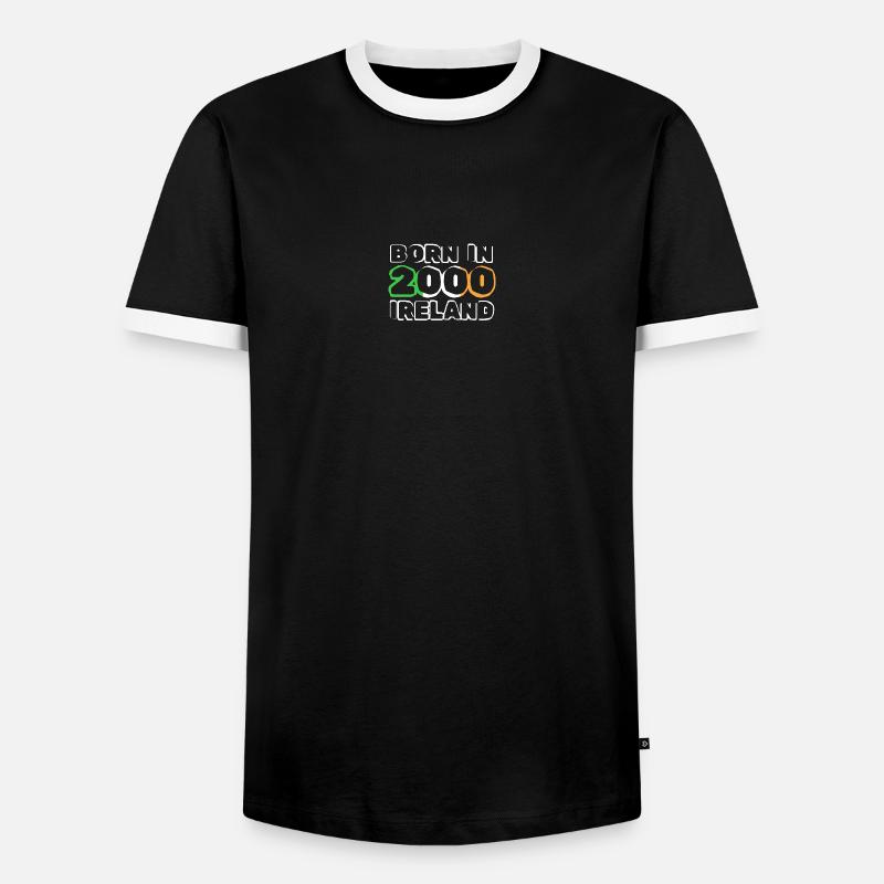 2000 - Männer Kontrast-T-Shirt - Schwarz/Weiß