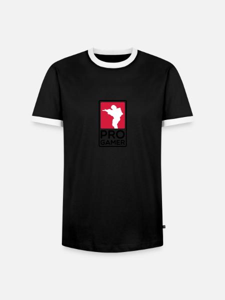 PRO GAMER - Men's Ringer Shirt - black/white