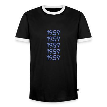 Sonne 1959 - T-shirt contrasté Homme - noir/blanc - Devant - AI Model Female 172 light (172cm) & AI Model Male 178 light (178cm)
