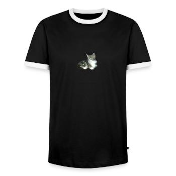 Baby Kätzchen kleine Prinzessin Kätzchen - Männer Kontrast-T-Shirt - Schwarz/Weiß - Vorne - AI Model Female 172 light (172cm) & AI Model Male 178 light (178cm)