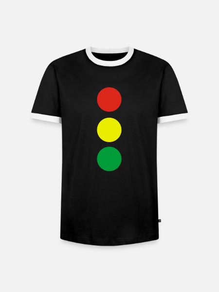 Ampel - Männer Kontrast-T-Shirt - Schwarz/Weiß