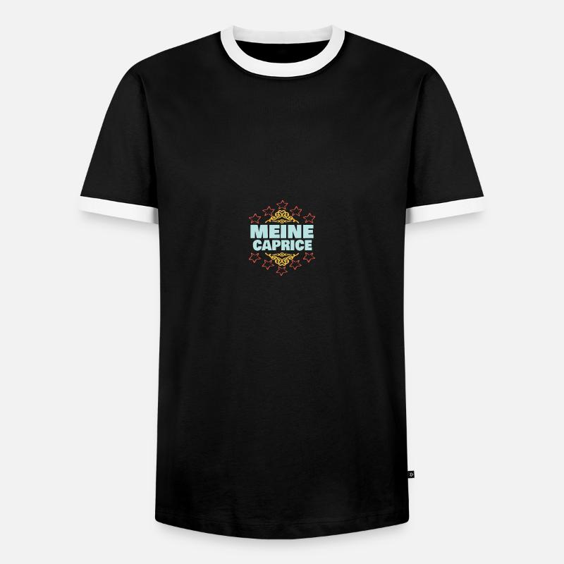 Caprice als Mädchen - Männer Kontrast-T-Shirt - Schwarz/Weiß
