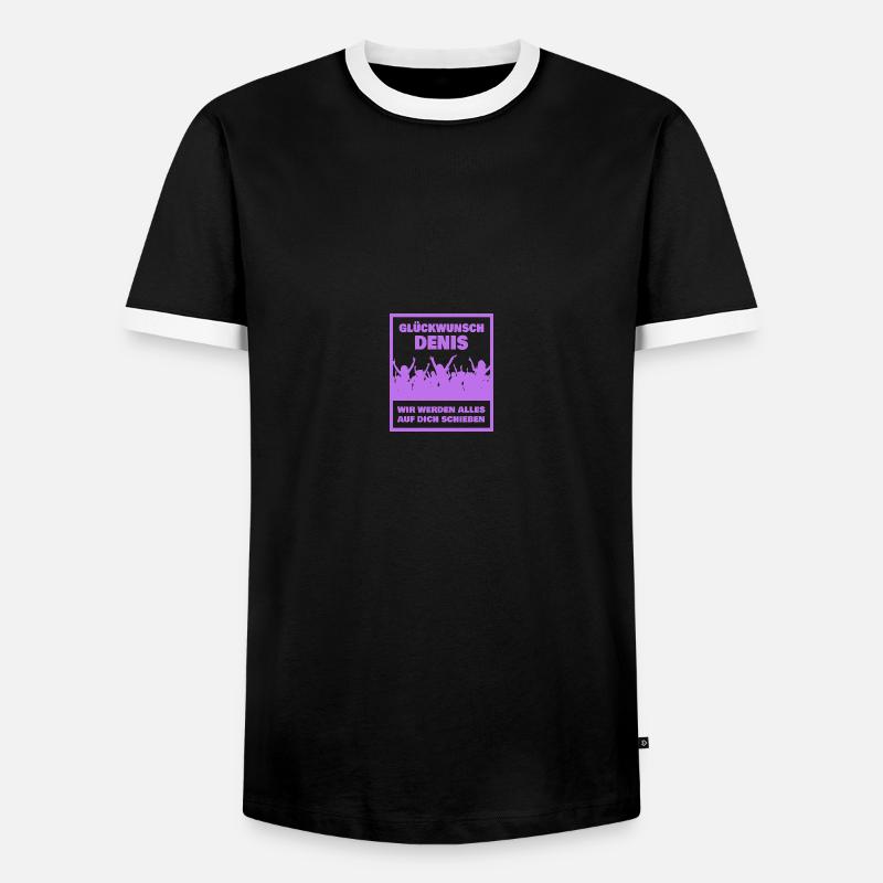 Gift for Denis - Men's Ringer Shirt - black/white