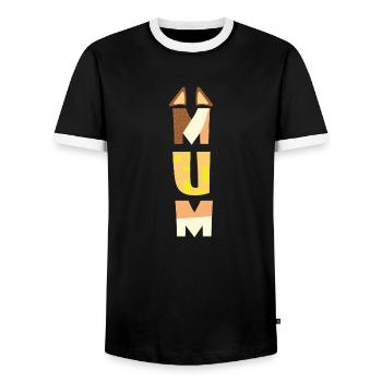 FUNNY BLUE MUM-DAD MOTHERS DAY - Men's Ringer Shirt - black/white - Front - AI Model Female 172 light (172cm) & AI Model Male 178 light (178cm)