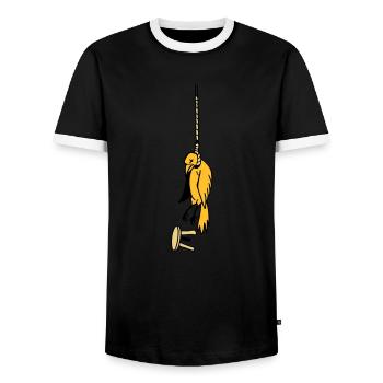 The Dead Bird - Men's Ringer Shirt - black/white - Front - AI Model Female 172 light (172cm) & AI Model Male 178 light (178cm)