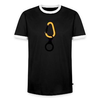 Climbing, rope, knots, mountain, carbine, hiking, - Men's Ringer Shirt - black/white - Front - AI Model Female 172 light (172cm) & AI Model Male 178 light (178cm)