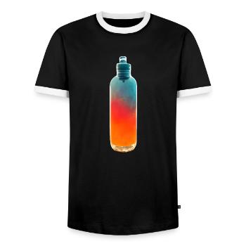 Bouteille d’eau Retro Sport - T-shirt contrasté Homme - noir/blanc - Devant - AI Model Female 172 light (172cm) & AI Model Male 178 light (178cm)