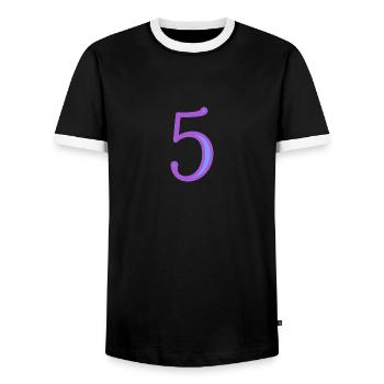 5. CINQ - T-shirt contrasté Homme - noir/blanc - Devant - AI Model Female 172 light (172cm) & AI Model Male 178 light (178cm)
