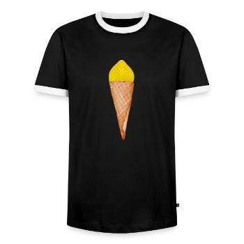Crème glacée au citron - T-shirt contrasté Homme - noir/blanc - Devant - AI Model Female 172 light (172cm) & AI Model Male 178 light (178cm)