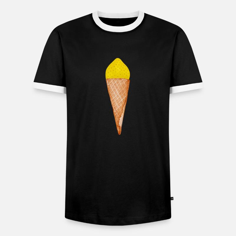 Zitroneneis - Männer Kontrast-T-Shirt - Schwarz/Weiß