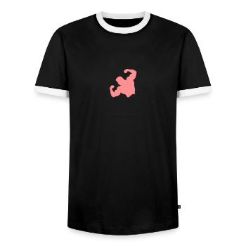 silhouette bodybuilding12 musculation po - T-shirt contrasté Homme - noir/blanc - Devant - AI Model Female 172 light (172cm) & AI Model Male 178 light (178cm)