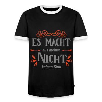 Politik Spruch - Männer Kontrast-T-Shirt - Schwarz/Weiß - Vorne - AI Model Female 172 light (172cm) & AI Model Male 178 light (178cm)