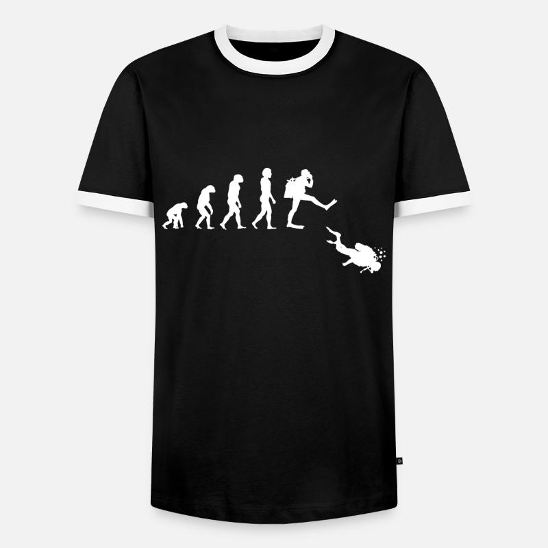 Taucher Evolution Diver - Men's Ringer Shirt - black/white