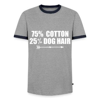 75 Cotton 25 Percent Dog Hair - T-shirt contrasté Homme - gris/marine  - Devant - AI Model Female 172 light (172cm) & AI Model Male 178 light (178cm)