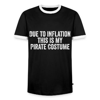 Due to inflation this is my Pirate Costume - T-shirt contrasté Homme - noir/blanc - Devant - AI Model Female 172 light (172cm) & AI Model Male 178 light (178cm)