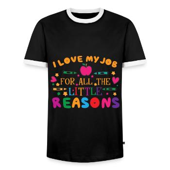 Cute Kindergarten Teacher School Teaching Teacher - Men's Ringer Shirt - black/white - Front - AI Model Female 172 light (172cm) & AI Model Male 178 light (178cm)