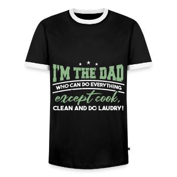 I'm The Dad - Men's Ringer Shirt - black/white - Front - AI Model Female 172 light (172cm) & AI Model Male 178 light (178cm)