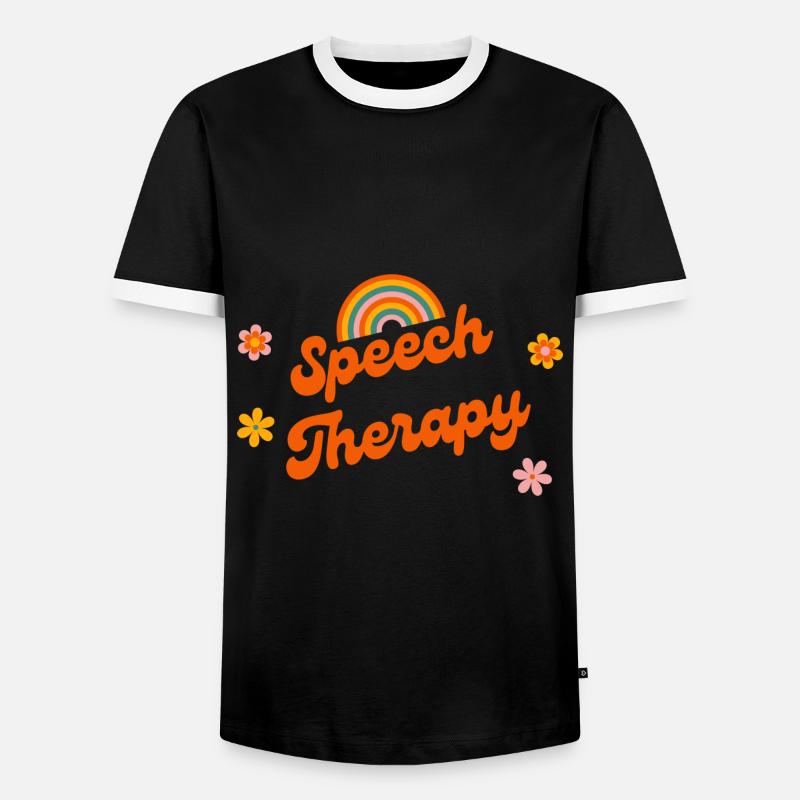 Speech Therapy Rainbow Pathologist - Men's Ringer Shirt - black/white