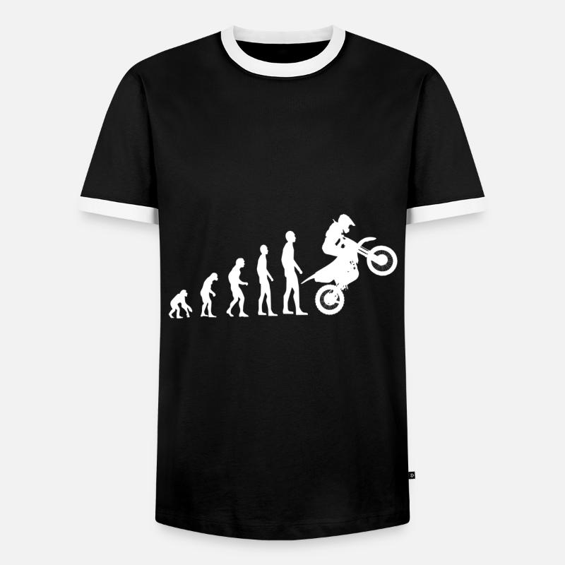 motocross evolution - Men's Ringer Shirt - black/white