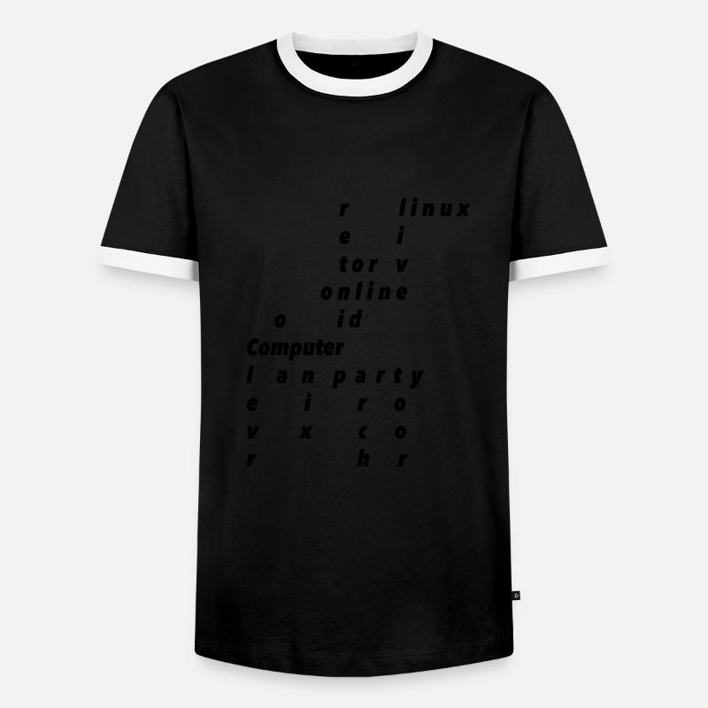 computer - Men's Ringer Shirt - black/white