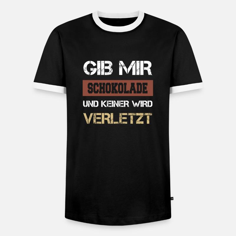Chocolate snacking sweets Sugar Hunger - Men's Ringer Shirt - black/white