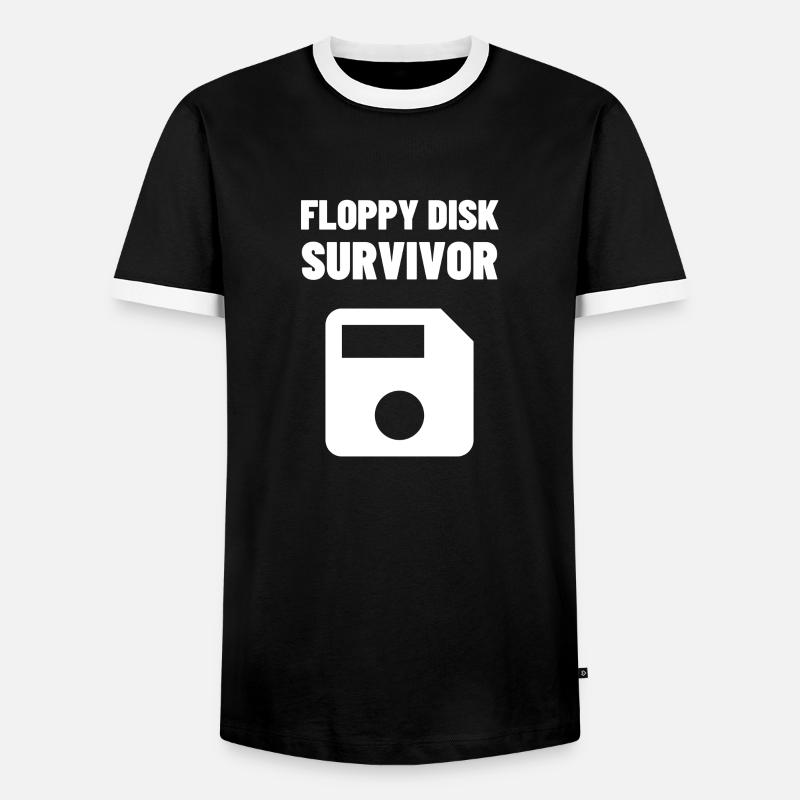 diskette - Men's Ringer Shirt - black/white
