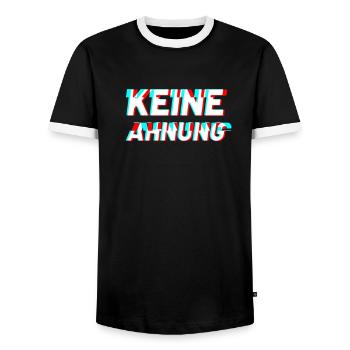 Keine Ahnung - Männer Kontrast-T-Shirt - Schwarz/Weiß - Vorne - AI Model Female 172 light (172cm) & AI Model Male 178 light (178cm)