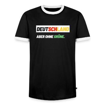 Deutschland Politik Konservativ wahl grün demo - Männer Kontrast-T-Shirt - Schwarz/Weiß - Vorne - AI Model Female 172 light (172cm) & AI Model Male 178 light (178cm)