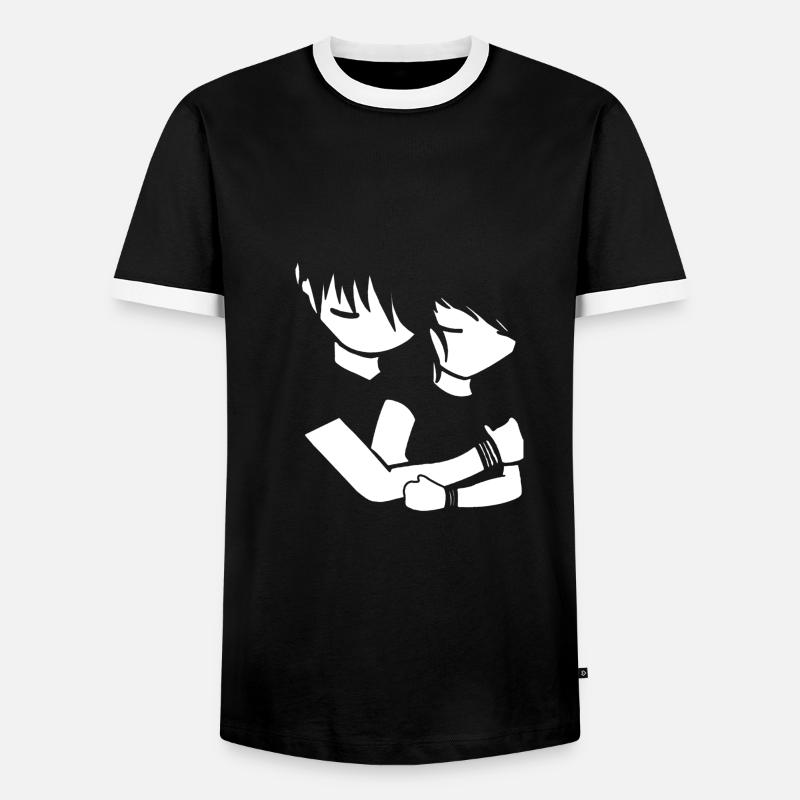 emo - Männer Kontrast-T-Shirt - Schwarz/Weiß