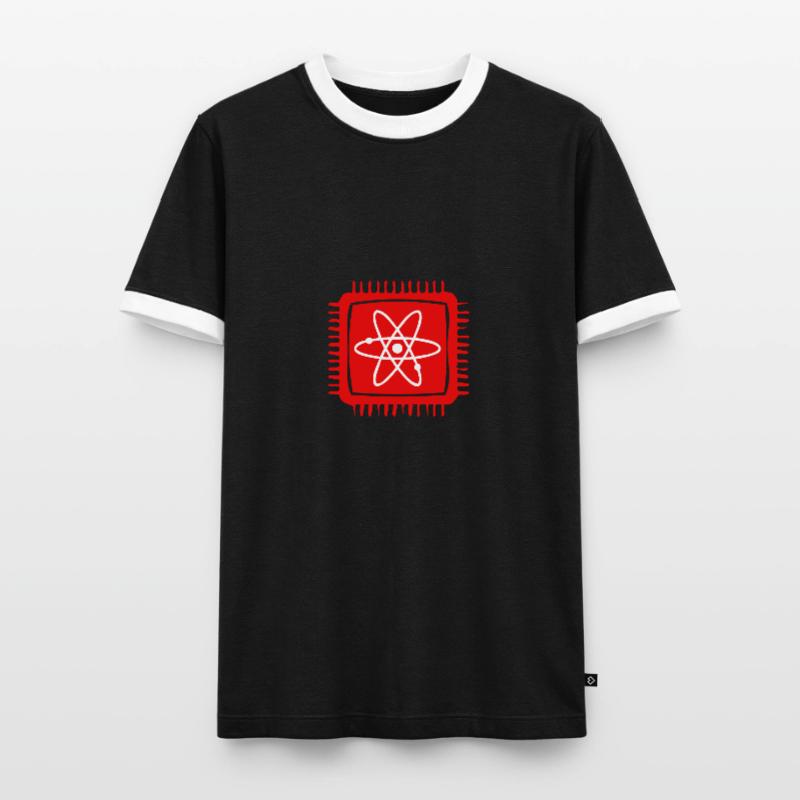 Quantum Computer Quantum Computer Physics Atom Chip Men's Ringer Shirt