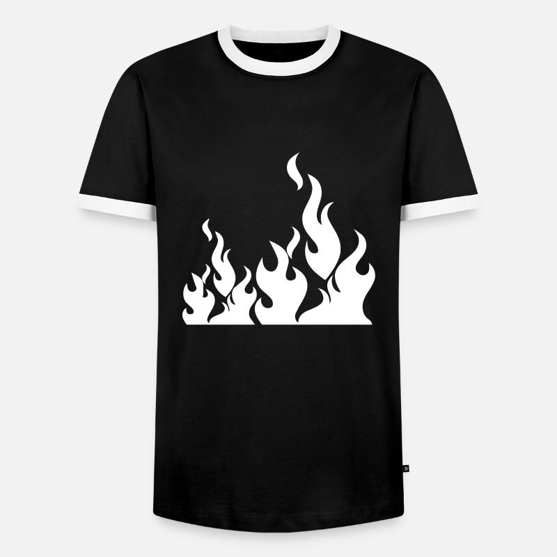 Flammen lodernd beeindruckend - Männer Kontrast-T-Shirt - Schwarz/Weiß