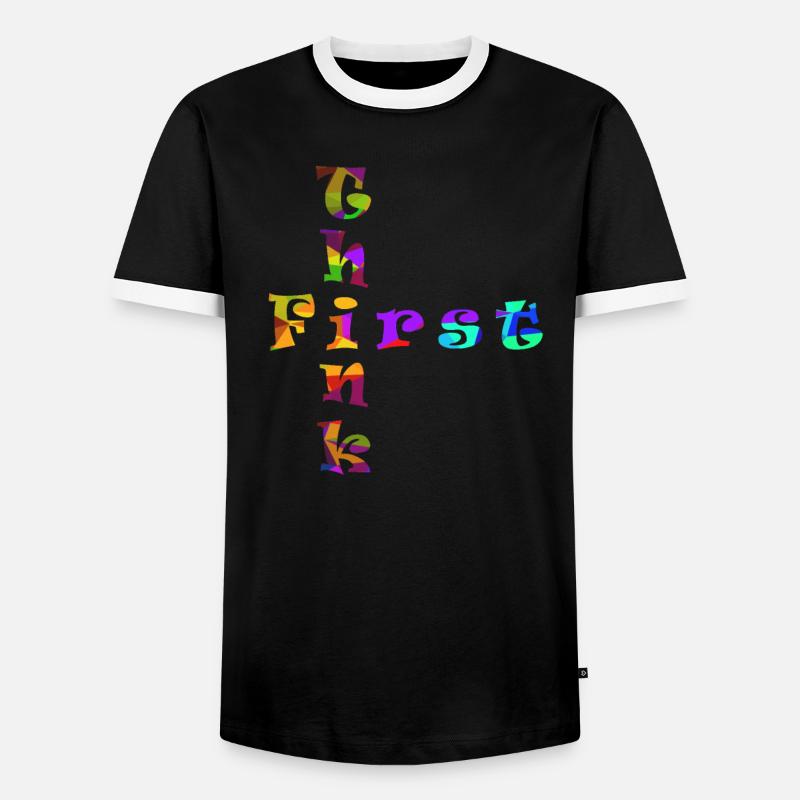 Think First - Men's Ringer Shirt - black/white