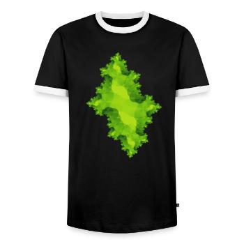 Vert fractal - T-shirt contrasté Homme - noir/blanc - Devant - AI Model Female 172 light (172cm) & AI Model Male 178 light (178cm)