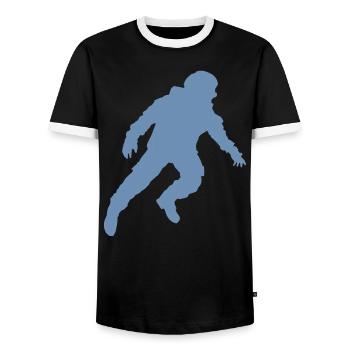 Floating Astronaut Silhouette Weightlessness - Men's Ringer Shirt - black/white - Front - AI Model Female 172 light (172cm) & AI Model Male 178 light (178cm)