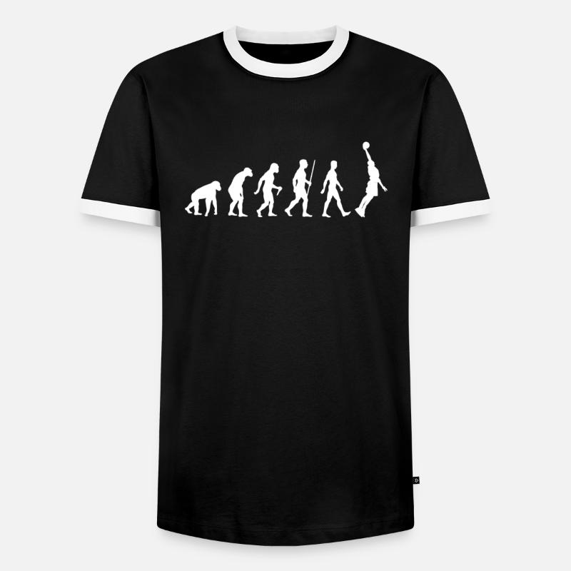 Basketball Evolution Geschenk - Männer Kontrast-T-Shirt - Schwarz/Weiß