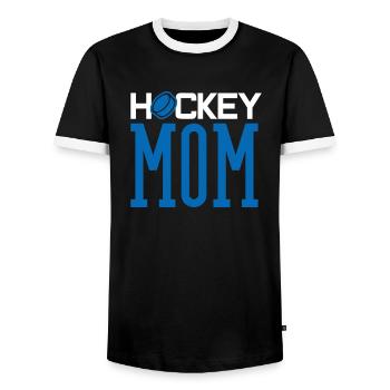 Hockey Mama - Männer Kontrast-T-Shirt - Schwarz/Weiß - Vorne - AI Model Female 172 light (172cm) & AI Model Male 178 light (178cm)