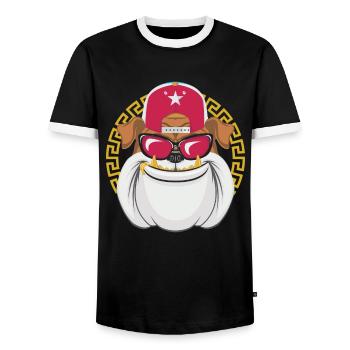 pitbull hund hundeliebhaber funny shirt - Männer Kontrast-T-Shirt - Schwarz/Weiß - Vorne - AI Model Female 172 light (172cm) & AI Model Male 178 light (178cm)