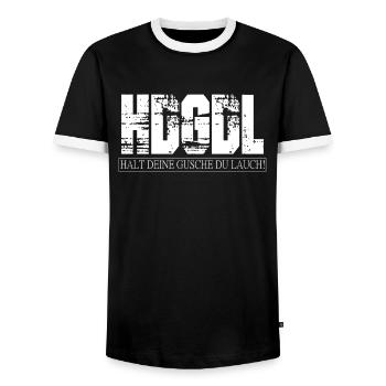 Du Lauch - HDGDL - Männer Kontrast-T-Shirt - Schwarz/Weiß - Vorne - AI Model Female 172 light (172cm) & AI Model Male 178 light (178cm)