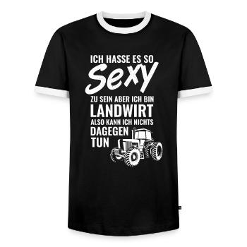 Cadeaux de fermier T-shirts pour le tracteur de fermiers - T-shirt contrasté Homme - noir/blanc - Devant - AI Model Female 172 light (172cm) & AI Model Male 178 light (178cm)