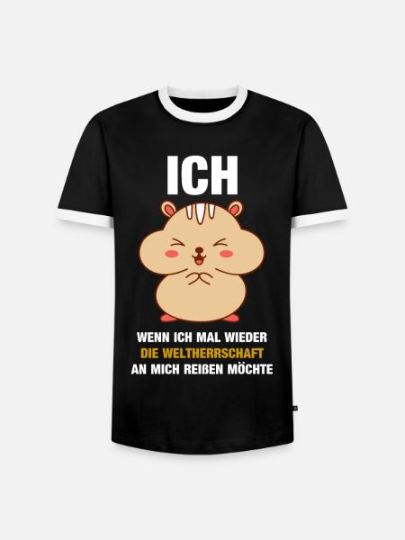 Kuscheliger Hamster mit Text Botschaft - Männer Kontrast-T-Shirt - Schwarz/Weiß